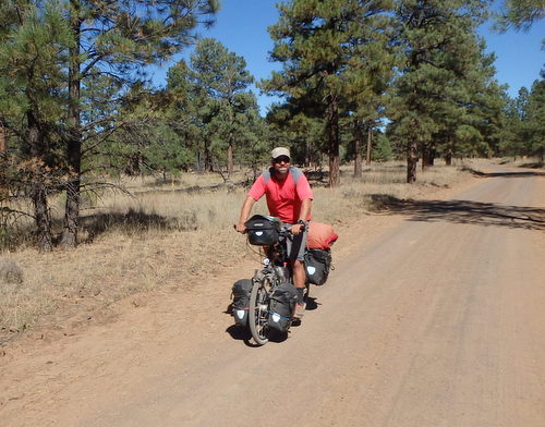 GDMBR: He's a Frenchman riding the complete GDMBR. We shared information.